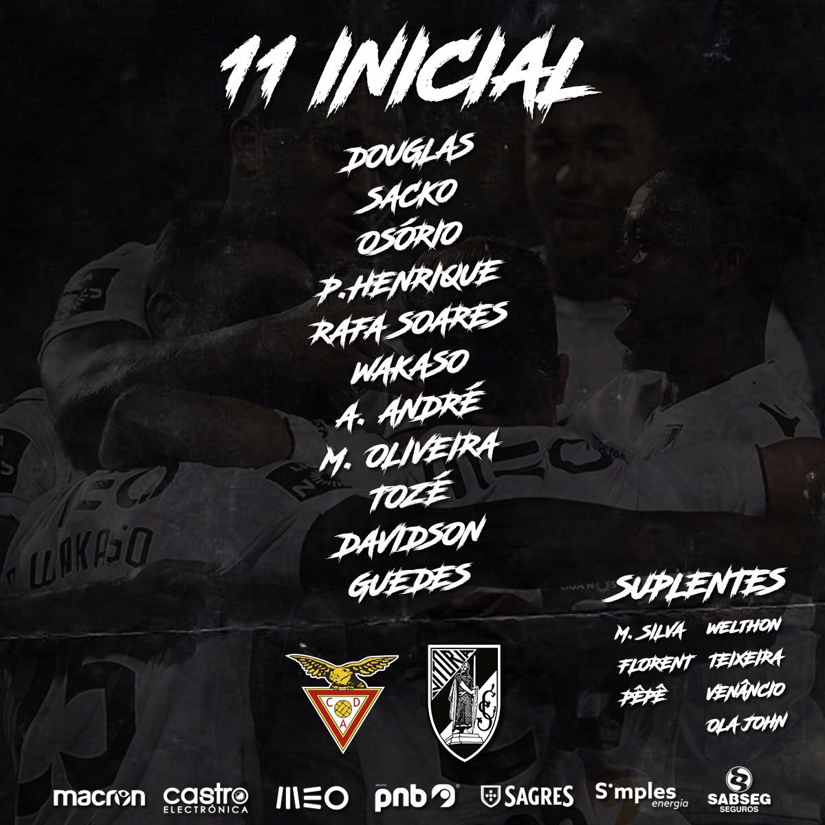 VitoriaSC1922's tweet photo. #OnzeVSC ⚔️ CD Aves - Vitória SC ⚔️
#AquiÉSóVitória #Conquistadores #CDAxVSC #LigaNOS https://t.co/O7rS7pU20w