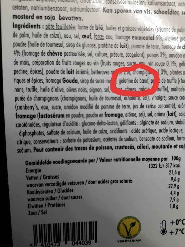 vegan_as's tweet photo. @CoraFrance  C'est possible d'avoir une explication sur ce produit au logo #Vegetarien (voir même #Vegan  sur la pub) alors qu'il contient en fait de la gelatine de boeuf ? Les boeufs poussent-ils sur les arbres ? 
Merci https://t.co/ihM1y1L4fO