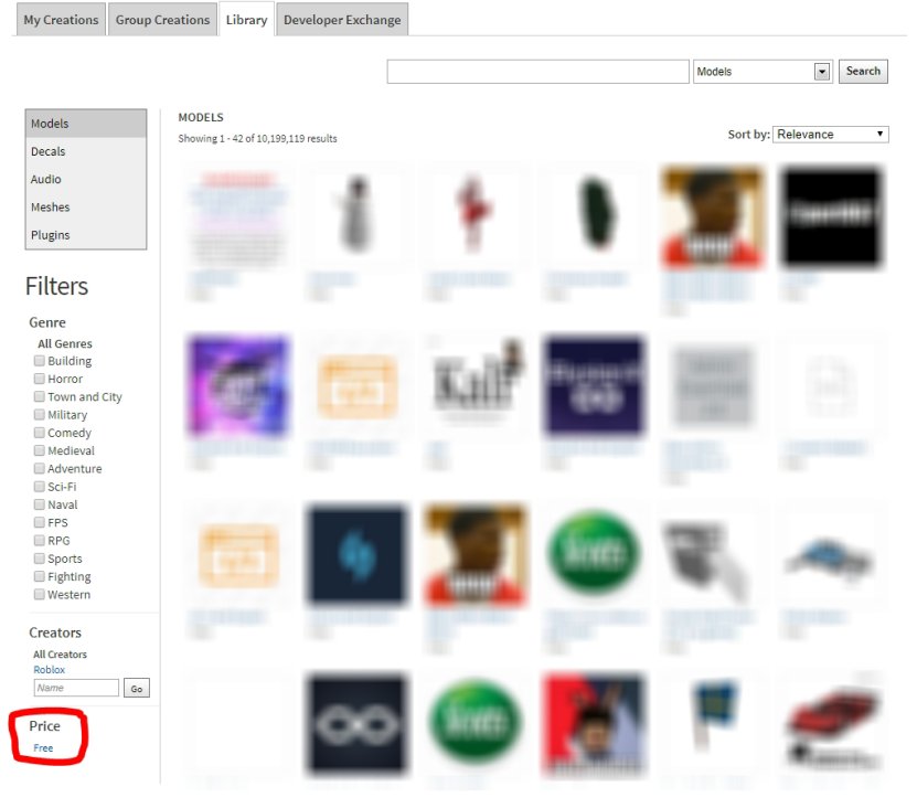 Bloxy News On Twitter Bloxynews Roblox Has Made It So You Can Only View Free Models Decals Audio Etc In The Library You Can No Longer View Items That Are Offsale - develop decals roblox