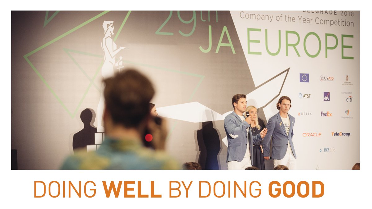 ManpowerGroup's tweet photo. Standing out in a crowd of 300,000 competitors is no easy task. But the winners of the @ManpowerGroup #ReadyforWork Award at the @JA_Europe #CoYC18 demonstrate that hard work and passion always pay off: https://t.co/TUcsXFYaQH #DoingWellByDoingGood https://t.co/dSRr9c40PT