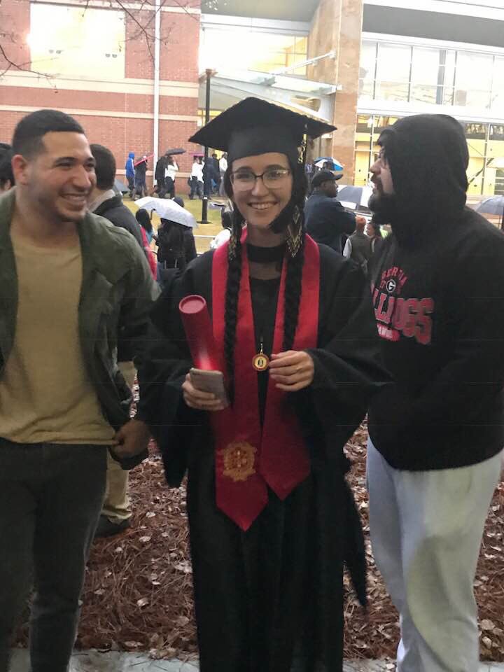 tunacapra's tweet image. I graduated from Columbus State yesterday! I had my friends and family there for me💜 I have more photos but Joel looks like a proud dad in the background of all of them lmao. Thanks @SlicerPhobic for being such a supportive boyfriend💜💜 #ColumbusState #ExerciseScienceMajor