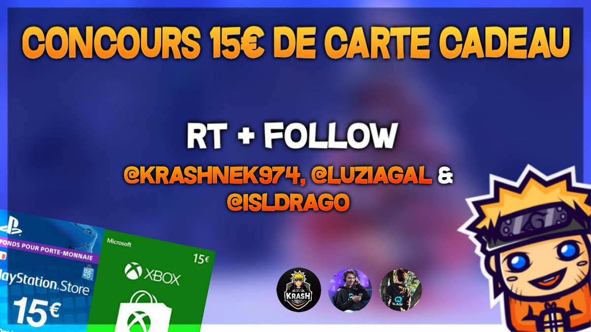KrashNek974's tweet photo. 🎁 New #Concours #Giveaway 🎁

🎄15€ de Carte Cadeau à gagner sur la plateforme de ton choix pour #Noël !🎄

Pour participer:
♻️ #RT
🎅 Follow @KrashNek974 , @Luziagal &amp; @iSLdrago
🤝 Mentionne un(e) ami(e)

🍀TAS: Dimanche 23/12 à 21h.🔚 https://t.co/iaQ8GZMXq4