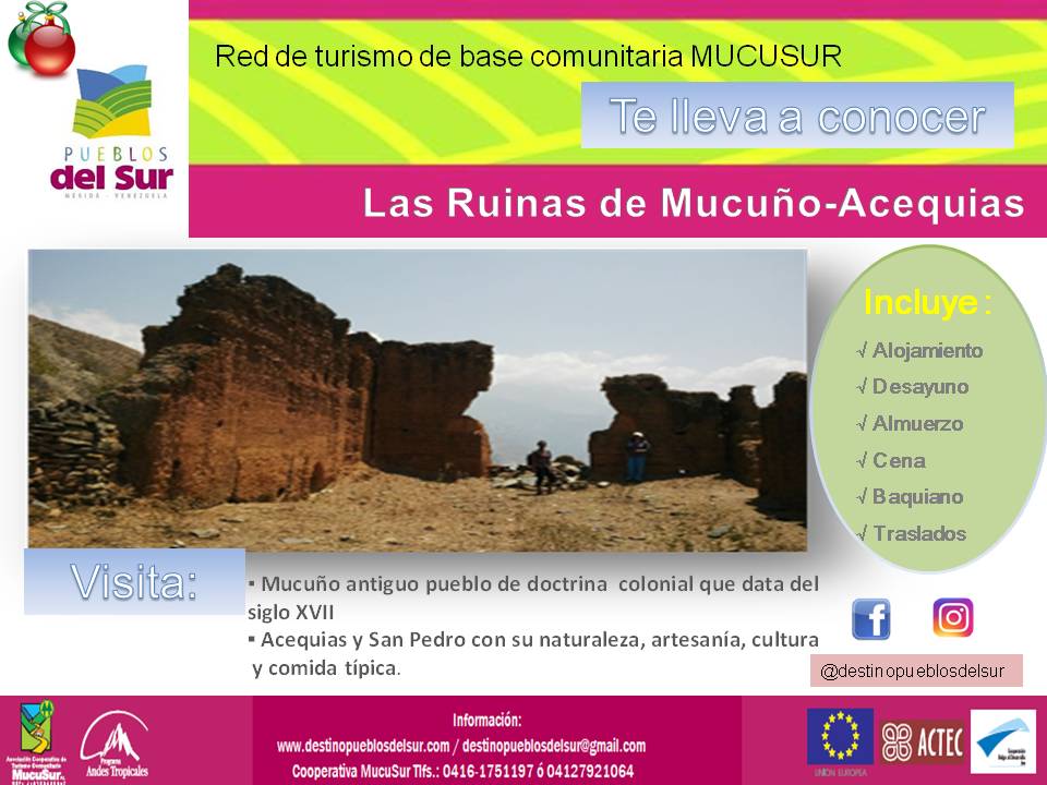 Mucusur te lleva a Acequias 2 dias 1 noche, fechas de salida 26 y 27 de diciembre y 04 y 05 de enero, reserva tu cupo y disfruta esta navidad junto a nuestros servicios turisticos. #turismo #15dic #vacaciones #pueblosdelsur #merida #acequias #paquetesturisticos #diciembre2018