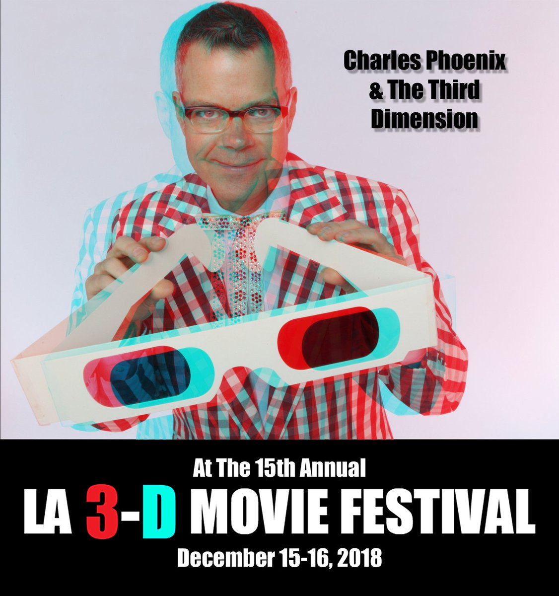 LA3DFest's tweet photo. This is it! The fest opens today at 2! 

2pm - VR The Champions
3pm - UT Austin Student Films
4pm - International Shorts
5:30pm - dinner break
7pm - Charles Phoenix &amp; The Third Dimension

https://t.co/jhNat4NGgx for passes,  individual show tickets will be available at the door. https://t.co/J4GRLQ3bvi