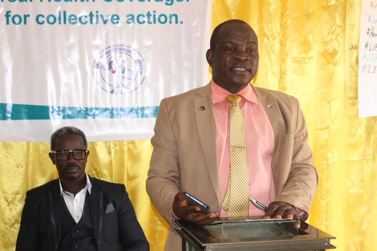 MichaelCoomber2's tweet photo. The chair man on the committee of health in Liberia house of representatives, Hon. Somwarbi, during his remarks at the indoor program of the #UHCDay2018 event, encourages change of mind, attitude and behaviors of  citizens towards healthy lifestyle practices @LIPlatform https://t.co/XYMeEloNGv
