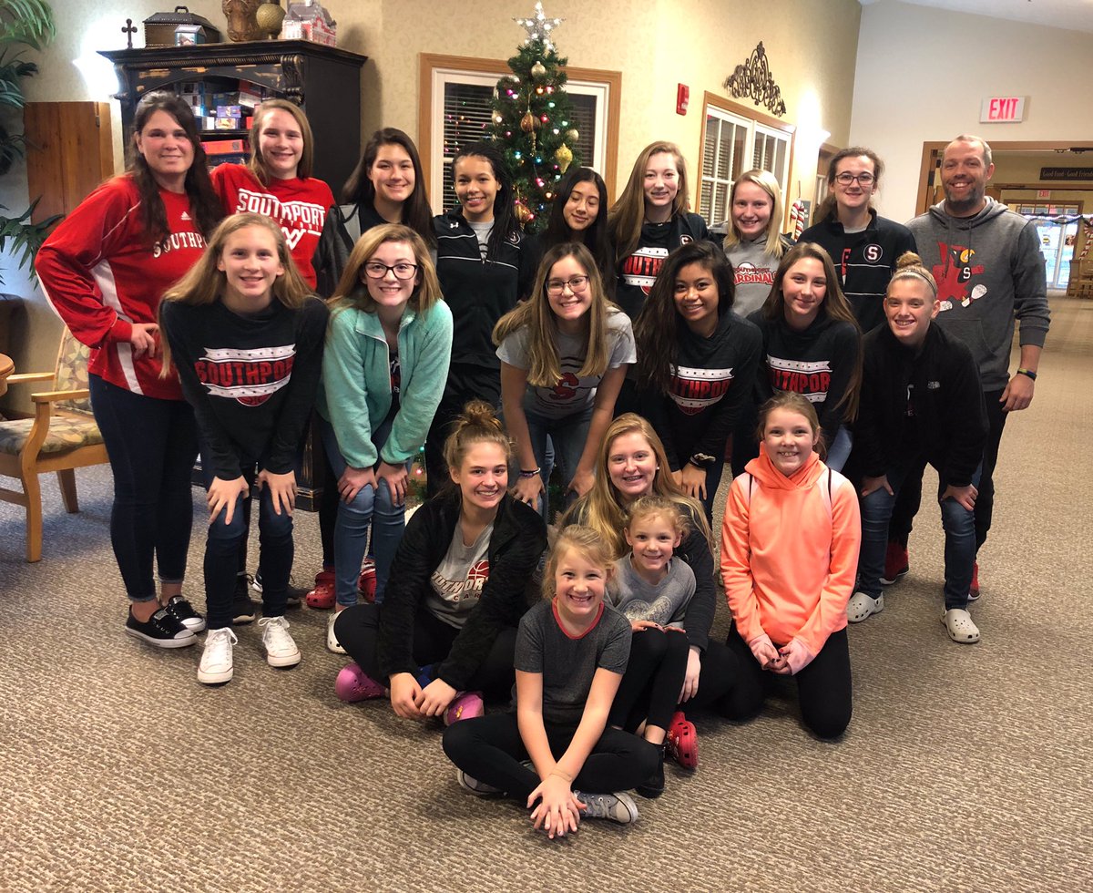 SouthportGBB's tweet photo. The Sopo Lady Cards Basketball team spent a few hours today at Five Points Residence on Banta. They played Bingo, did puzzles,  &amp; painted fingernails with some great residents. Always good to spend time with the community. @Spt_athletics @SHS_Cardinals https://t.co/ANsUuqtT05