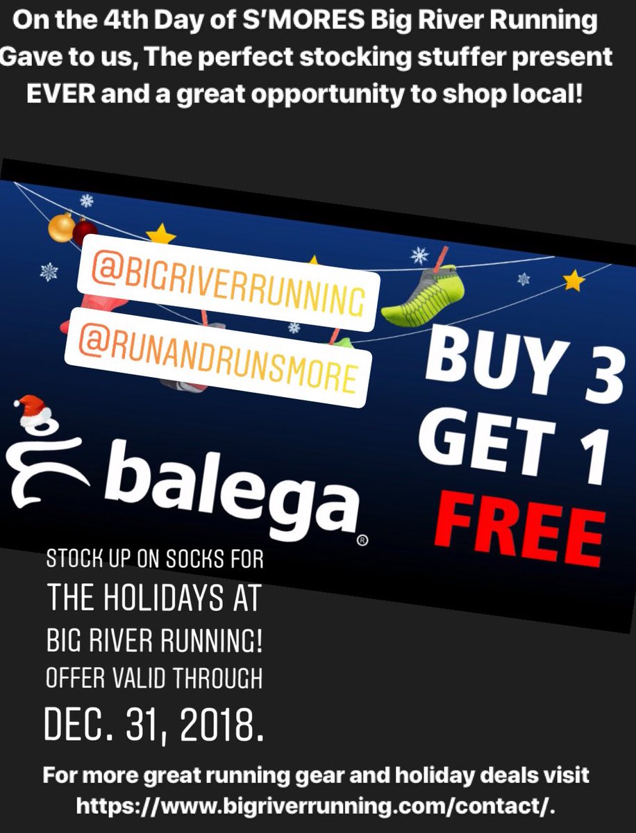 RunandRunSmore's tweet image. On the 4th Day of S’MORES Big River Running Gave to us, The perfect stocking stuffer present EVER and a great opportunity to shop local! @22Bands @StLouisBlues @Cardinals @MLS @msmallm2