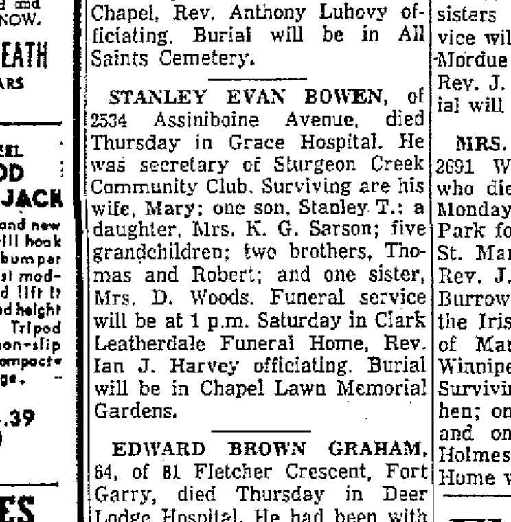 Decades after he leaves the trenches, Stanley dies at age 64 on Feb. 19, 1959. He is buried in Chapel Lawn Memorial Gardens and survived by his wife, son, daughter, a sister and two brothers. #wfp