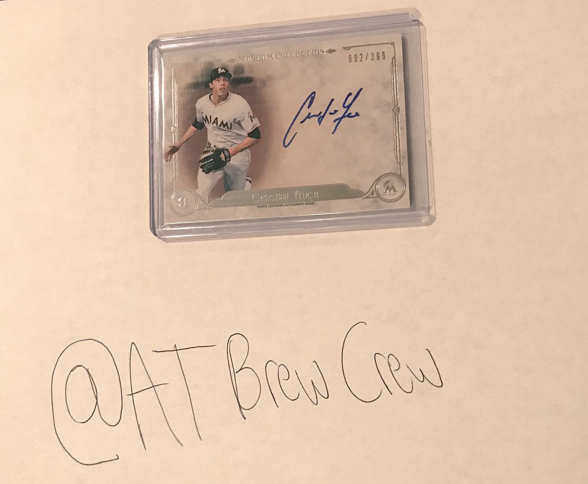 ATBrewCrew's tweet image. 🚨Account Starting Giveaway🚨

We want to get to 300 followers by New Years. If we do, we will be giving away this @ChristianYelich autographed card!

Must Follow
Must RT this tweet
(Winner will be chosen by random.org)