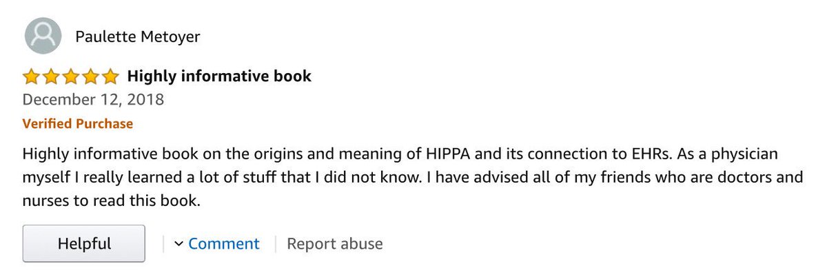 twilabrase's tweet photo. GREAT review of my book on @Amazon RE: the #dangeroustruth about #EHRs! Buy it as a Christmas gift to yourself: https://t.co/z4BNrHc6TY https://t.co/FjCu21yLF5