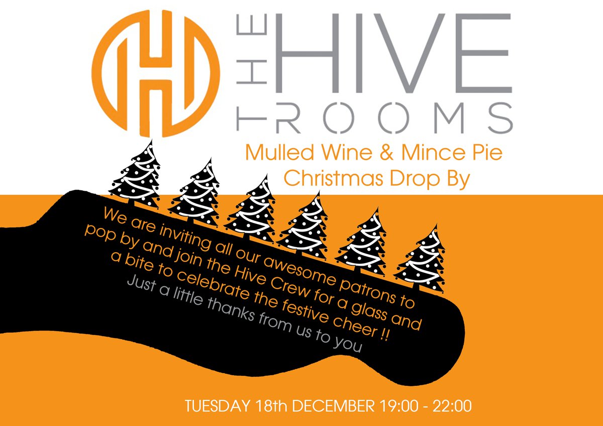 thehiverooms's tweet photo. Just a quick reminder about our little Xmas social on Tuesday evening; come in out of the wind and the rain and have a mince pie with us. The heating will most definitely be on. #bymusiciansformusicians https://t.co/wnrXTLE0ue