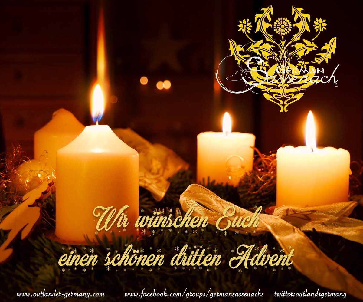 OutlandrGermany's tweet photo. Wir wünschen Euch allen einen schönen schönen Advent 3. 🕯🕯🕯✨
#outlander #outlanderadvent #Advent https://t.co/T7jqyMeLAF