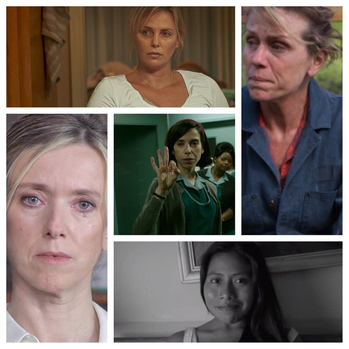 MehdiOmais's tweet photo. Mes actrices préférées 2018 1/2
Frances McDormand #3Billboards
Diane Kruger #InTheFade
Mélanie Thierry #Douleur
Kate Winslet #WonderW
Emily Blunt #SansUnBruit
Charlize Theron #Tully
Isabél Zuaa #BonnesManières
Yalitza Aparicio #Roma
Léa Drucker #Jusqua
Sally Hawkins #FormeDeLEau https://t.co/QDtPjyn5Xd