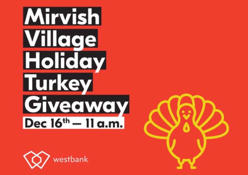 Tomorrow! Mirvish Village traditional annual turkey giveaway, which Ed Mirvish began in 1987, continues with Westbank and construction partner EllisDon. Sunday, December 16, starting 11:00am at Bloor &amp; Bathurst. bit.ly/2Qxq8Vd