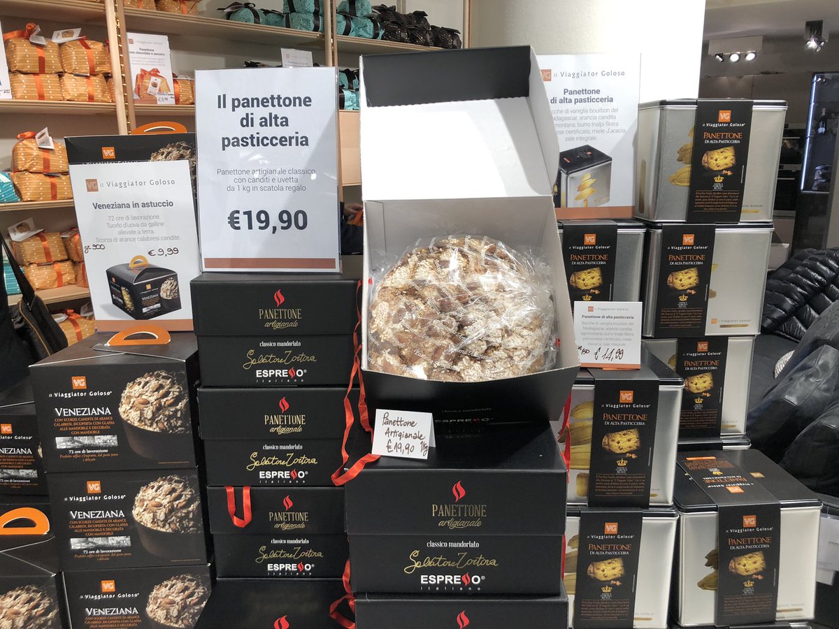 mgasbarrino's tweet photo. Stasera sono soddisfatto : sono riuscito a vendere 8 panettoni #ilviaggiatorgoloso di Giampiero Vivalda , 7 panettoni di alta pasticceria di Salvatore Tortora e 15 veneziane VG al #VGTemporary2018 di CSo Garibaldi ( mi ) https://t.co/AYp29hekpm