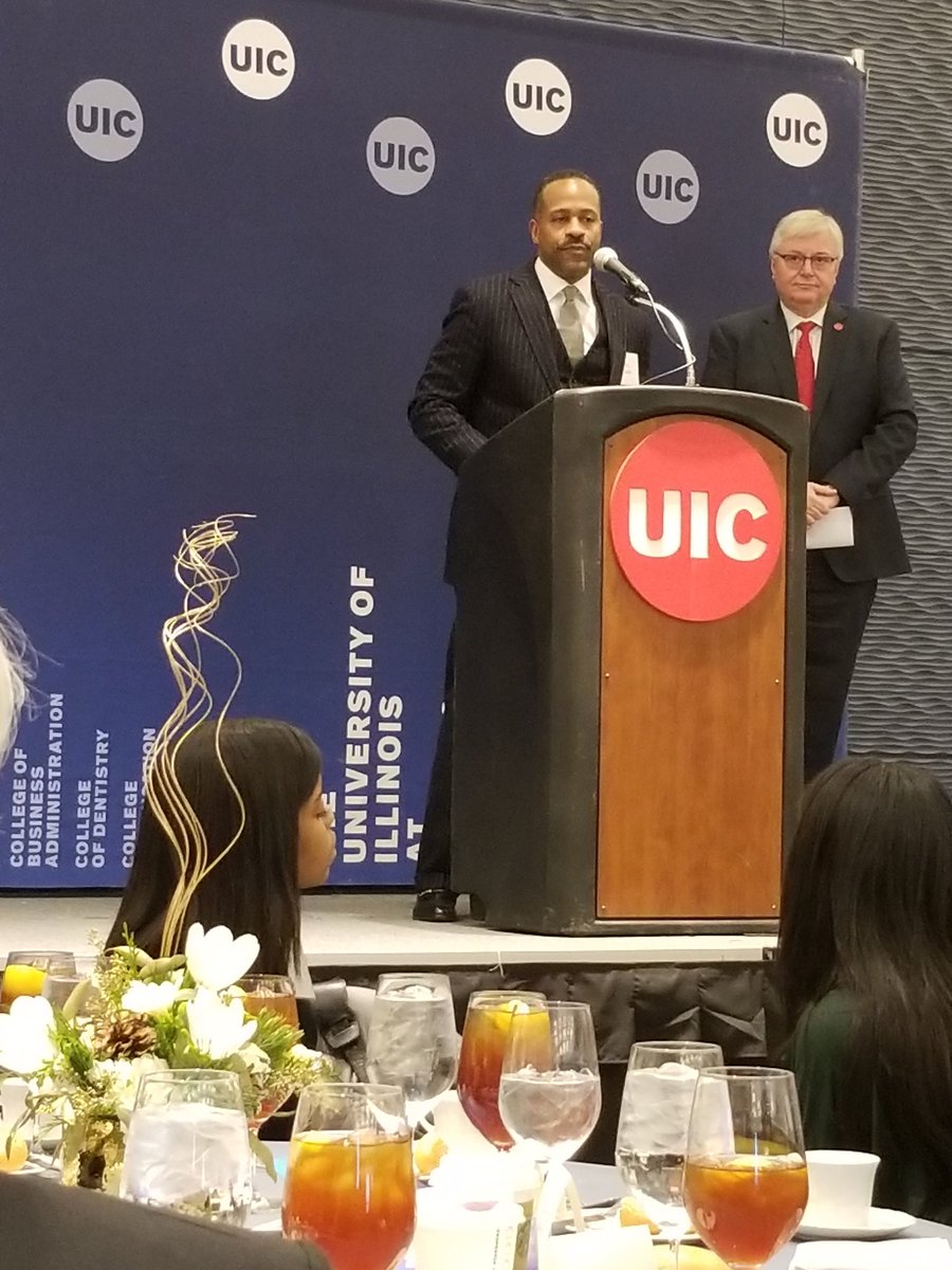 Geaux_Rex's tweet photo. Honored to attend the UIC Fall Commencement Luncheon honoring Chancellor's Medallion recipients Dr. Ezekiel Emanuel and Mr. Eric Smith. #UICGrad18 https://t.co/VyDR4H7jty