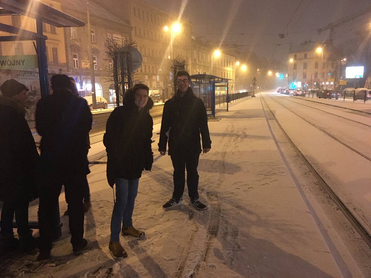 KCMusicdept's tweet photo. Senior Choir have arrived safely  in Krakow and it is snowing! https://t.co/UYvArfMvmC