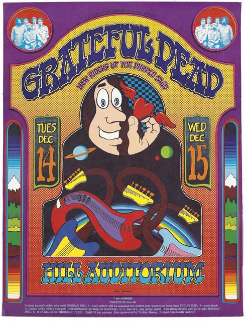 Today in 1971: The Grateful Dead in Ann Arbor. A great set-opening "Dark Star" &amp; the last "Run Rudolph Run." archive.org/details/gd1971…