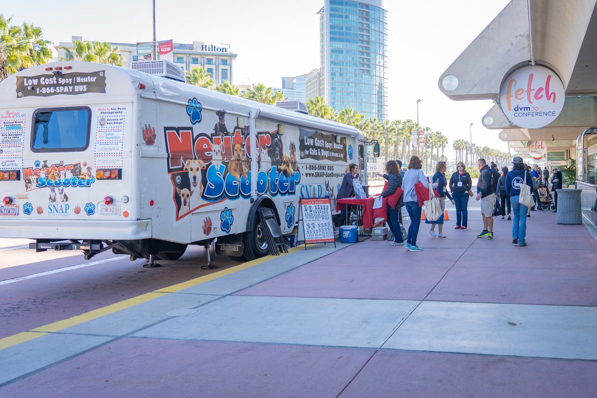 SDConventionCtr's tweet image. .@PetSmartChariTs &amp;amp; the SNAP bus are providing affordable Spay and Neuter care to #SanDiego pet owners. Services being offered outside of #YourSDConventionCenter today. 23 pets already helped out! Thanks to #fetchdvm360