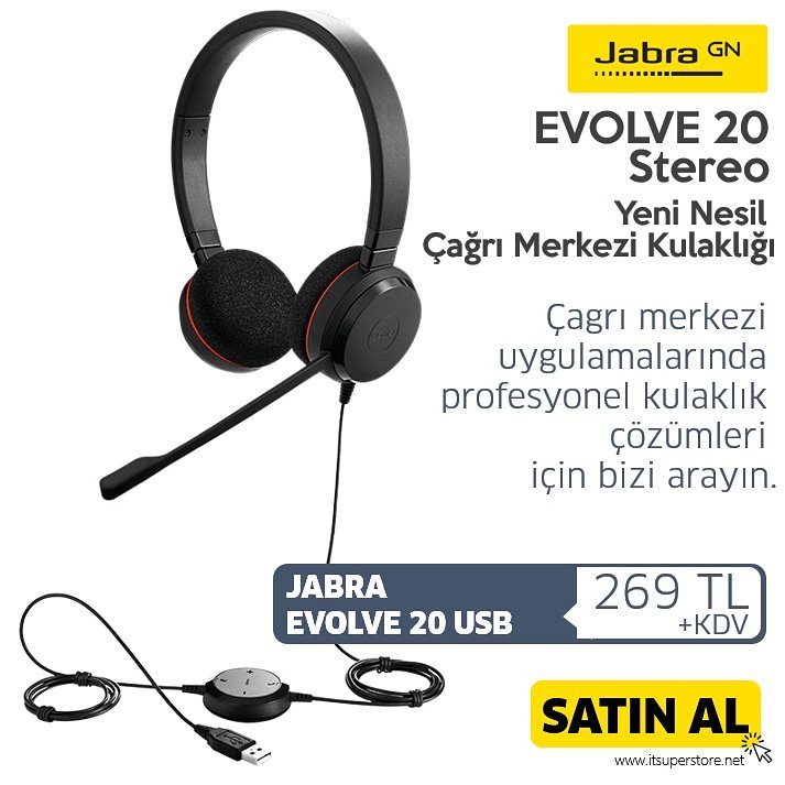 Itsuperstoretr's tweet photo. Jabra Evolve 20 Yeni nesil çağrı merkezi kulaklığı stoklarımızda #itsuperstore #jabra #cagrimerkezi https://t.co/UpePyj3QR8