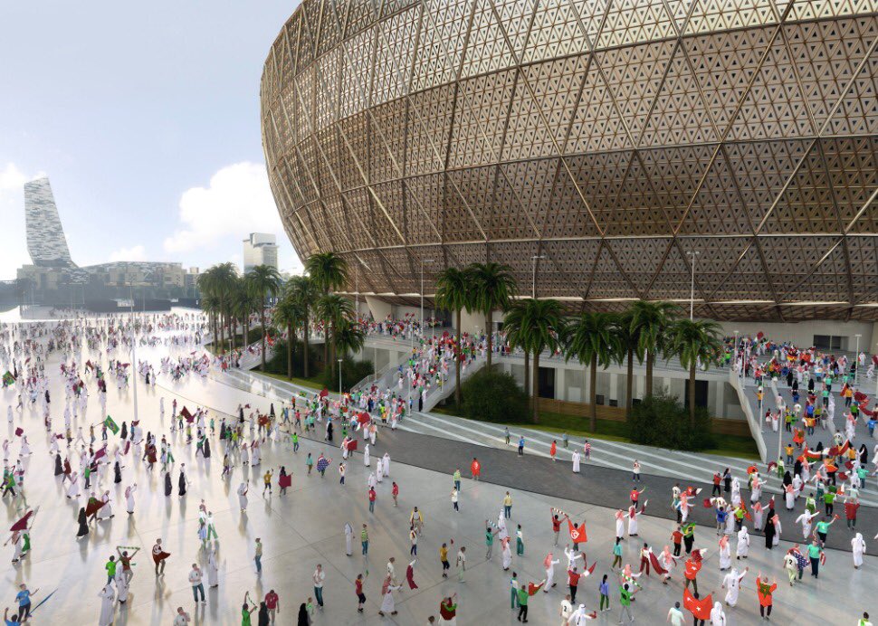 VisitQatar's tweet photo. Here is the first look at the Lusail Stadium inspired by urban design and the tradition of Islamic styled architecture.

A place where millions of fans will gather for the Middle East’s first FIFA World Cup to see the very best compete for their place in history. #seeyouin2022 https://t.co/Bf6XETV7lW