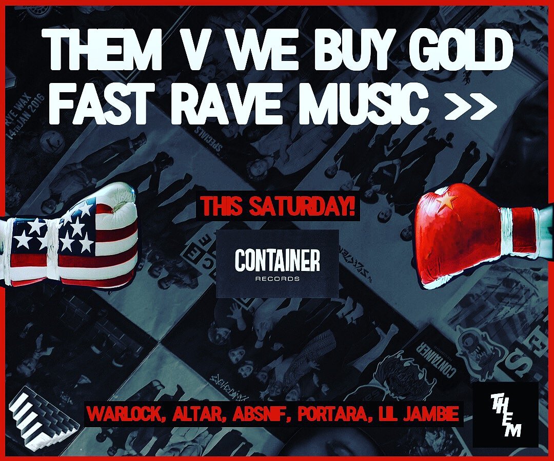 webuygoldldn's tweet image. Tonight we're settling the score with them @THEMldn boiz, going head 2 head playing nothing but FAST RAVE MUSIC&amp;gt;&amp;gt;

Rave don Warlock also passing through for an exclusive set of gabba classics ☠ 

8pm till 12am 🥊🛎
Free entry
@containeruk 
#supportthewar 
#shownomercy
#killemall