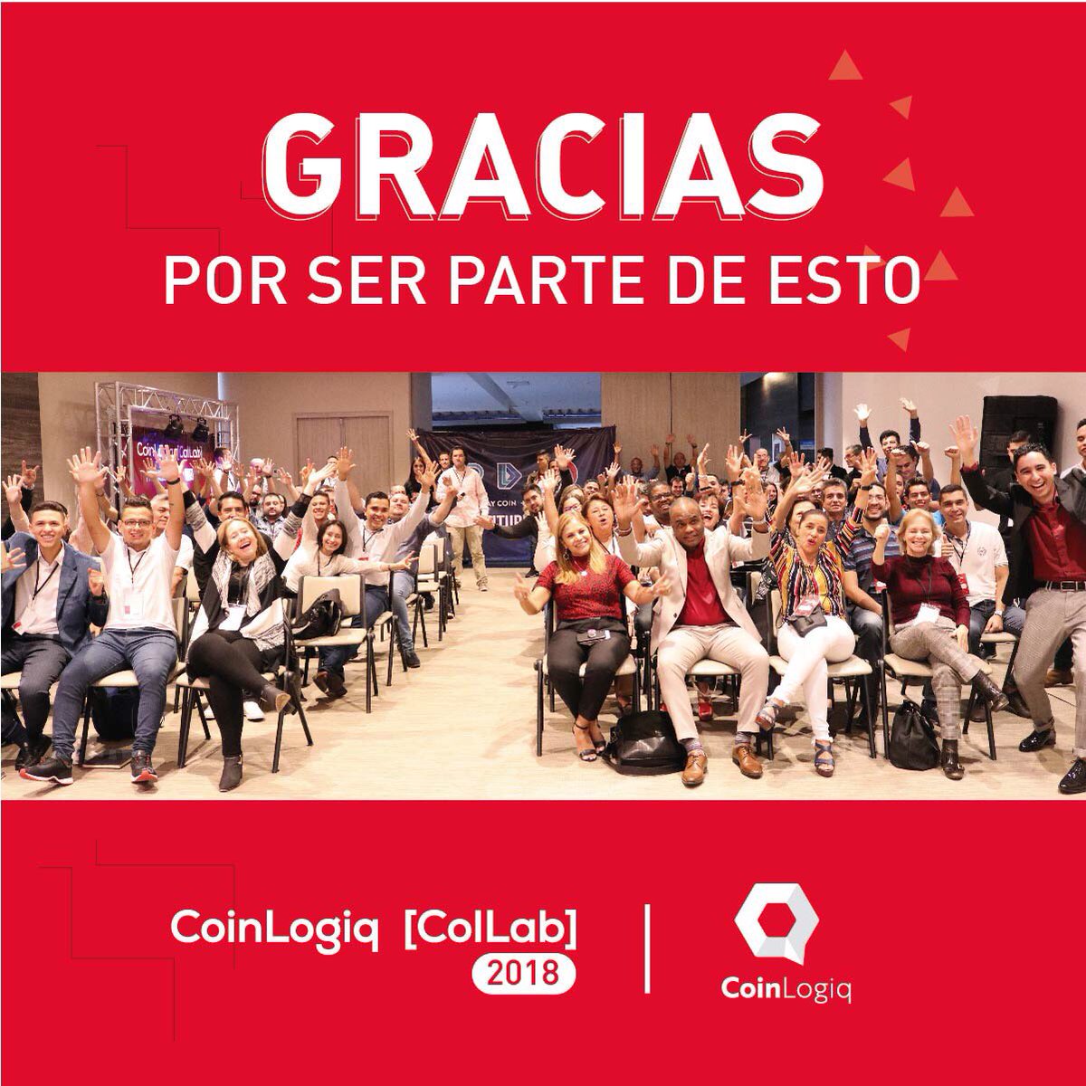 CoinLogiq's tweet photo. Gracias a todos por ser parte de nuestro primer CoinLogiq ColLab 2018 🌟❤️ gracias a los expositores, asistentes y todo el equipo de CoinLogiq que hicieron esto posible. #CoinLogiq #ColLab2018 https://t.co/6Yl42r9E8a