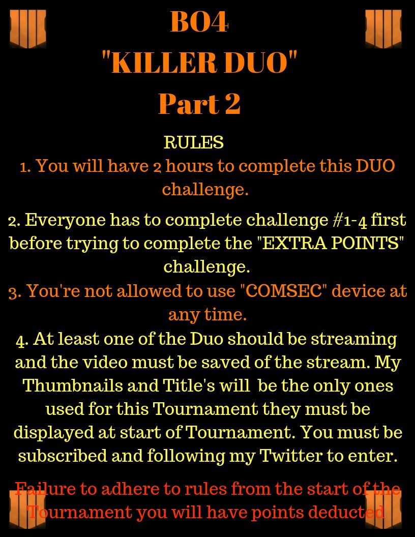 BlueRaySip's tweet image. Ask and you shall receive, So here we go another BO4 "Killer Duo" Challenge Tournament 21 December 2:00 CST, See who the real TryHards are this time,lol #TeamClutch #The House Of Ray #LEGO Oh P.S u can be on XBOX too,lol