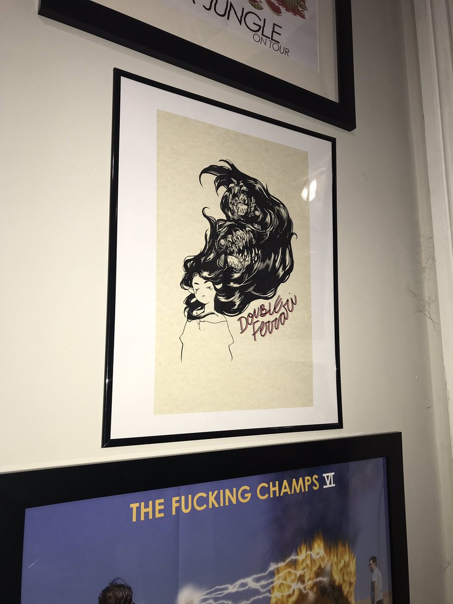 New poster up on the wall to celebrate the best show I saw in 2018 from <a href="/DoubleFerrari/">Double Ferrari</a> in Toronto - amazing show, and the riffs and positivity helped me out A ton after a rough week. Awesome show, awesome guys. Also - get on this poster, folks! It’s AMAZING.