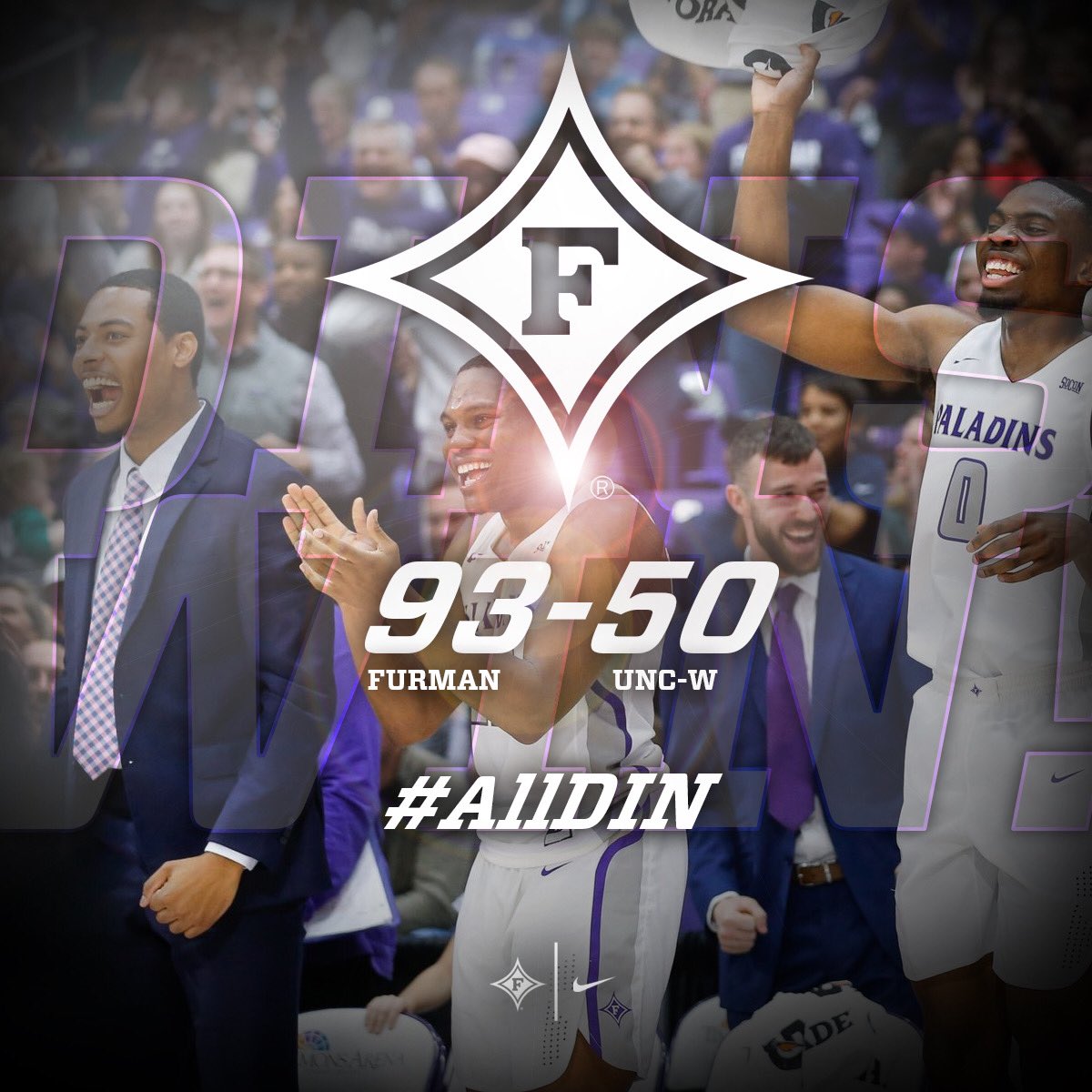 FurmanMBB's tweet photo. #DINSWIN

Tonight’s win places us as the nation’s leading 🏀 team in wins at 12-0 😈 Clay Mounce tied his career-high with 26 pts while snagging 10 rebs, Jordan Lyons scored 16 pts, Alex Hunter added 13 pts, and Matt Rafferty finished with 13 pts, 11 rebs, and 7 assists! #AllDIN https://t.co/GcC34oqQom