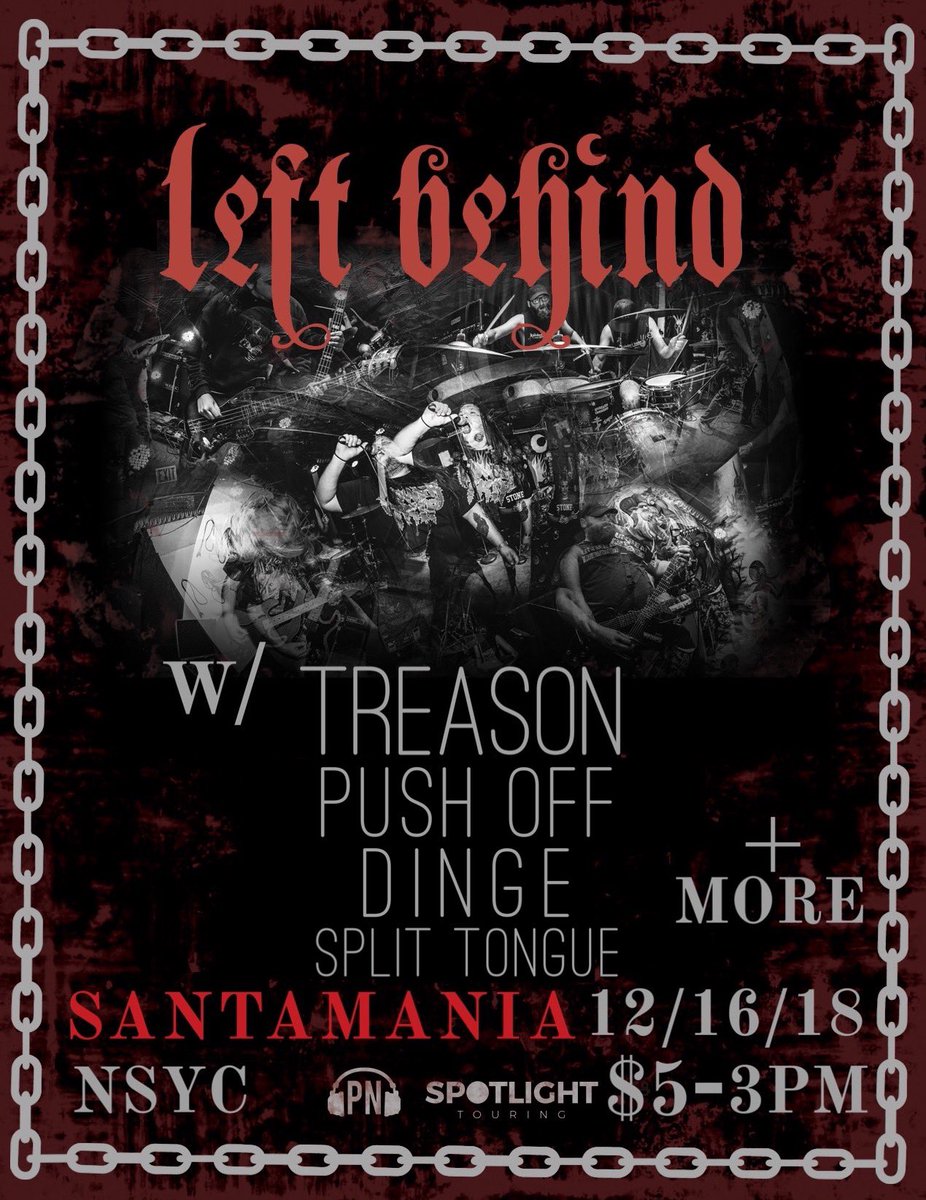 xdeadalivex's tweet image. Tomorrow 12/16 @LeftBehind304 @treasonhc @pushoffhardcore plus a ton more. Also playing @transgression starts at 3pm $10