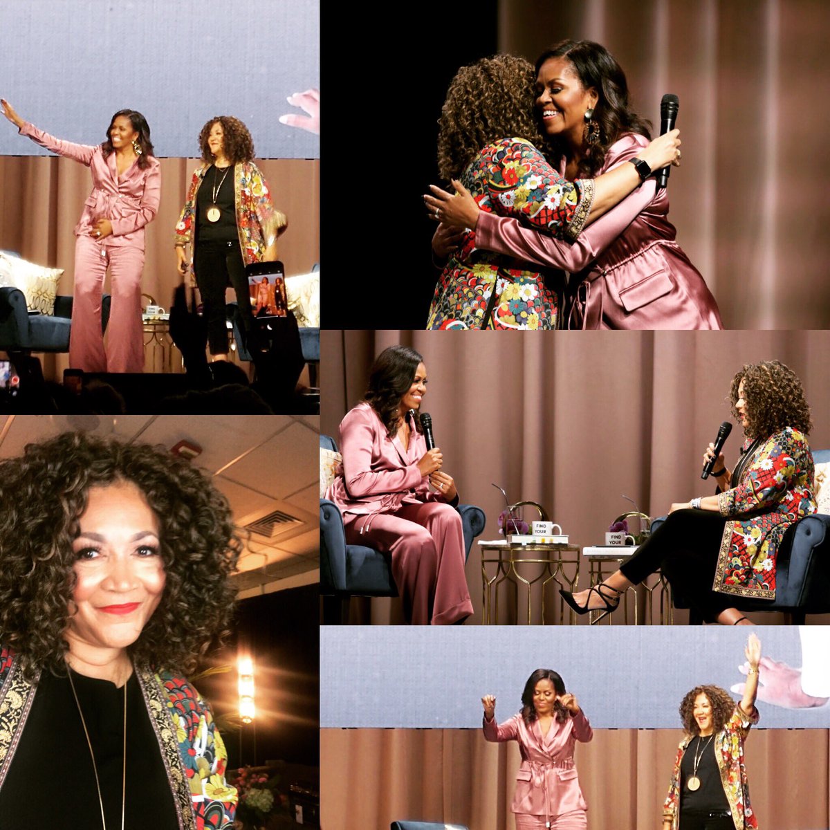 michele_norris's tweet photo. About last night.  So honored to interview @MichelleObama on her book tour as she uses her candor and wit to spread wisdom and inspiration. #gratitude #blessings #swerv #selfcare #selfworth #grace #gracealways #IAmBecoming https://t.co/mR8SN8fWhK