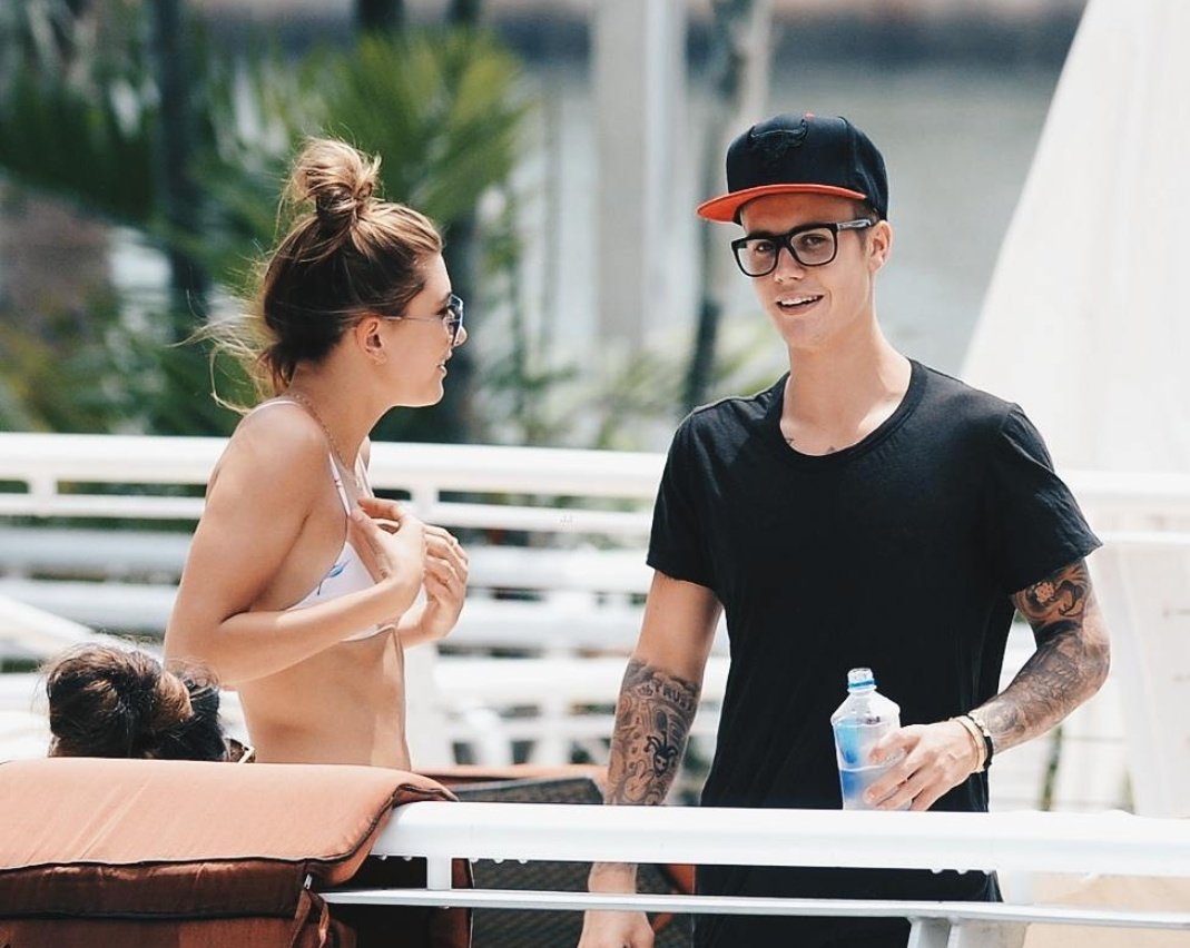 June 14, 2015: Hailey and Justin out in Miami.