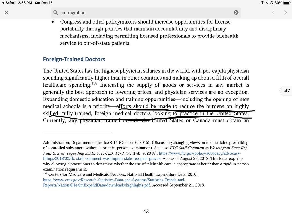 gsiskind's tweet image. The White House requested HHS issue a report on reforming the health care system and alleviating the physician shortage. I’m not sure they anticipated getting recommendations to ease immigration requirements for international MDs, but that’s what they got. bit.ly/2QAOzRy