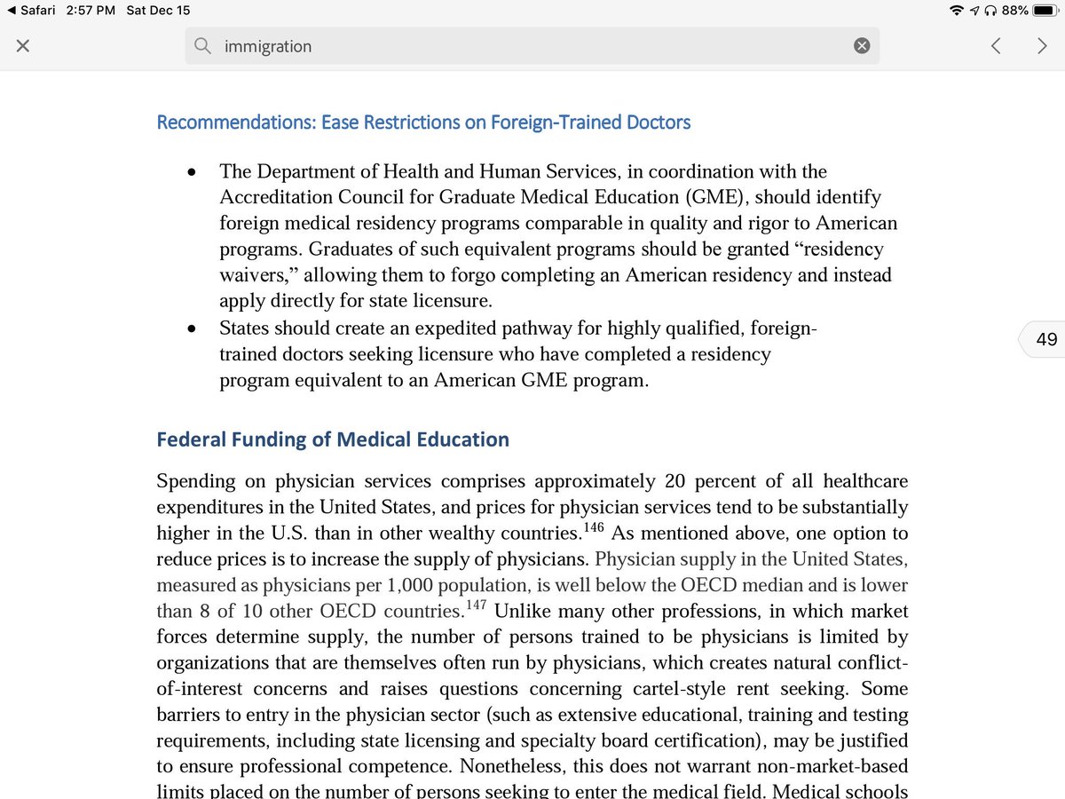 gsiskind's tweet image. The White House requested HHS issue a report on reforming the health care system and alleviating the physician shortage. I’m not sure they anticipated getting recommendations to ease immigration requirements for international MDs, but that’s what they got. bit.ly/2QAOzRy