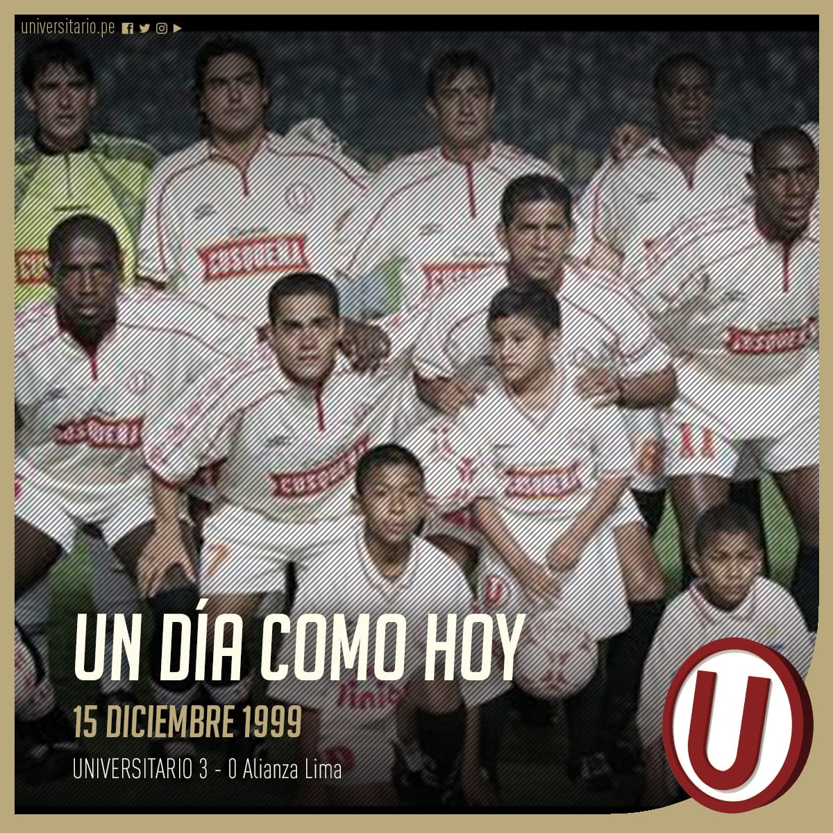 #EFEMÉRIDES | Un día como hoy en 1999, @Universitario vence 3 - 0 a @ClubALoficial en el estadio Nacional en el primer playoff del campeonato. Goles de Roberto Farfán, Eduardo Esidio y José 'Chemo' Del Solar.