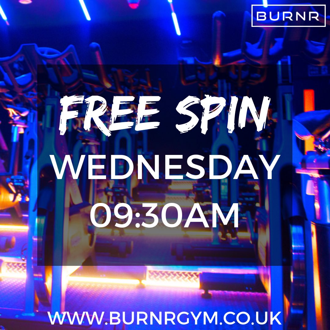It’s the last Wednesday we're open before 2019!! Start early with 'New Year, New YOU' and come to our one off limited FREE #SPIN class at 09:30am this Wednesday only.
Book here:  burnrgym.co.uk/timetable/