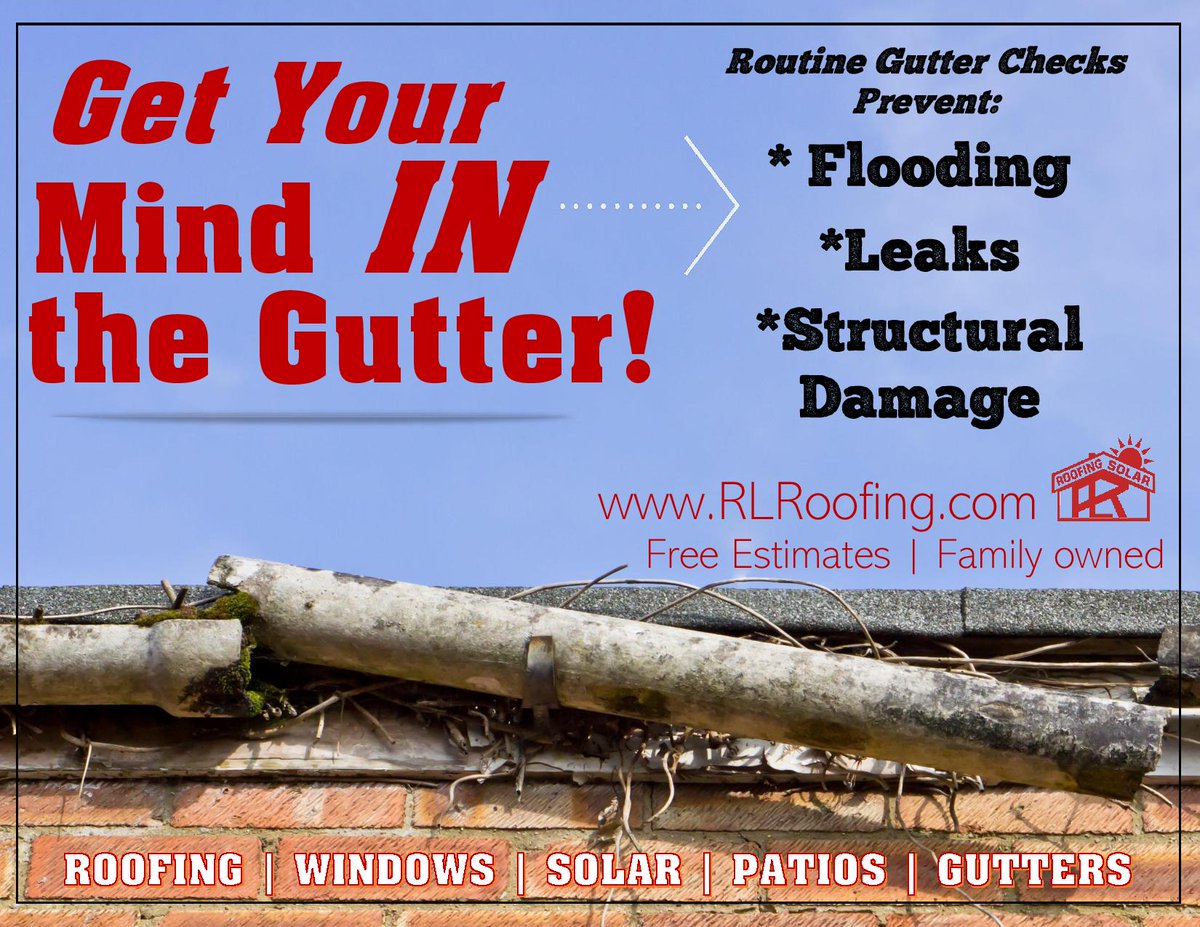 RLRoofing_Solar's tweet image. Gutters often go unnoticed and neglected. Be sure to spend the time to check your gutters especially during seasonal changes. Repairing or updating your gutters can prevent bigger, more expensive issues. Call Raneri &amp;amp; Long and schedule your FREE estimate! #guttercheck #rlroofing