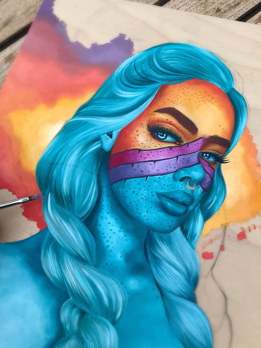 InfiniteBit's tweet image. painting in progress by Victor Roman