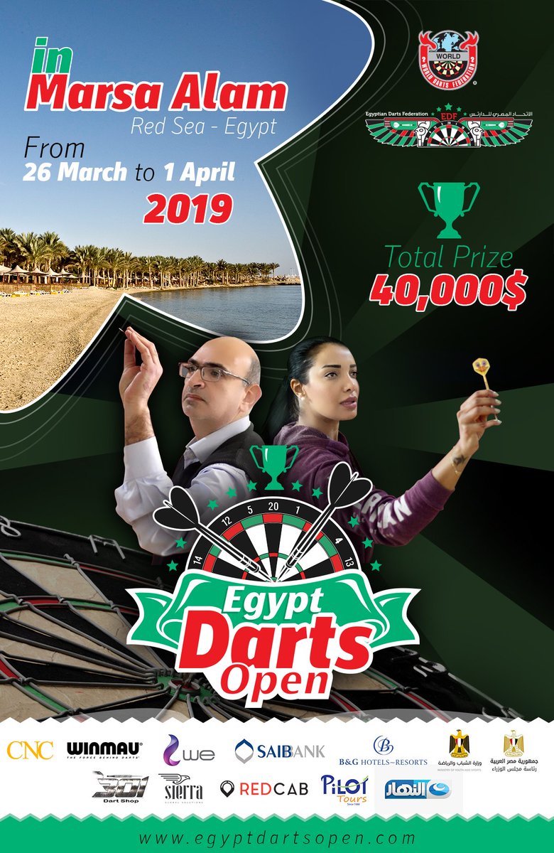 Doma 🇵🇸 (@wannadieinpeace) on Twitter photo Registration for The WDF Egypt Darts Open from March 26th to April 1st is now open. 🎯
All details on the official website.
egyptdartsopen.com
<a href="/Winmau/">Winmau</a> <a href="/telecomegypt/">المصرية للاتصالات</a> <a href="/SAIBBank_/">SAIBBank</a> <a href="/AlNahar_TV/">Al Nahar TV</a> <a href="/RedCab_LLC/">RedCab</a> <a href="/DartsEDF/">Darts EDF</a> Registration for The WDF Egypt Darts Open from March 26th to April 1st is now open. 🎯
All details on the official website.
egyptdartsopen.com
<a href="/Winmau/">Winmau</a> <a href="/telecomegypt/">المصرية للاتصالات</a> <a href="/SAIBBank_/">SAIBBank</a> <a href="/AlNahar_TV/">Al Nahar TV</a> <a href="/RedCab_LLC/">RedCab</a> <a href="/DartsEDF/">Darts EDF</a>
