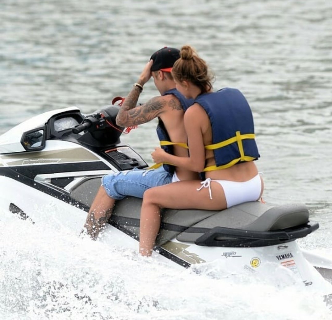 June 14, 2015: Hailey and Justin jet skiing in Miami.