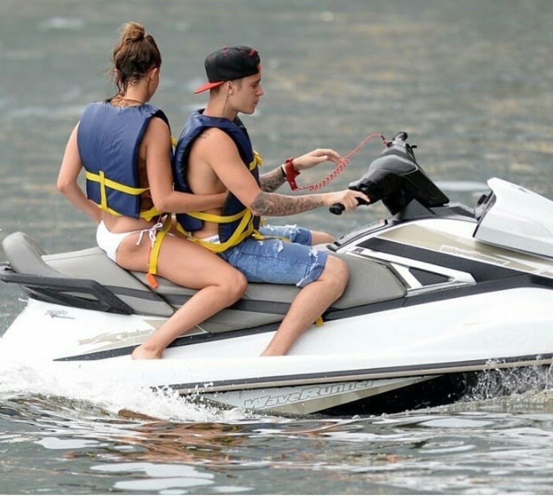 June 14, 2015: Hailey and Justin jet skiing in Miami.