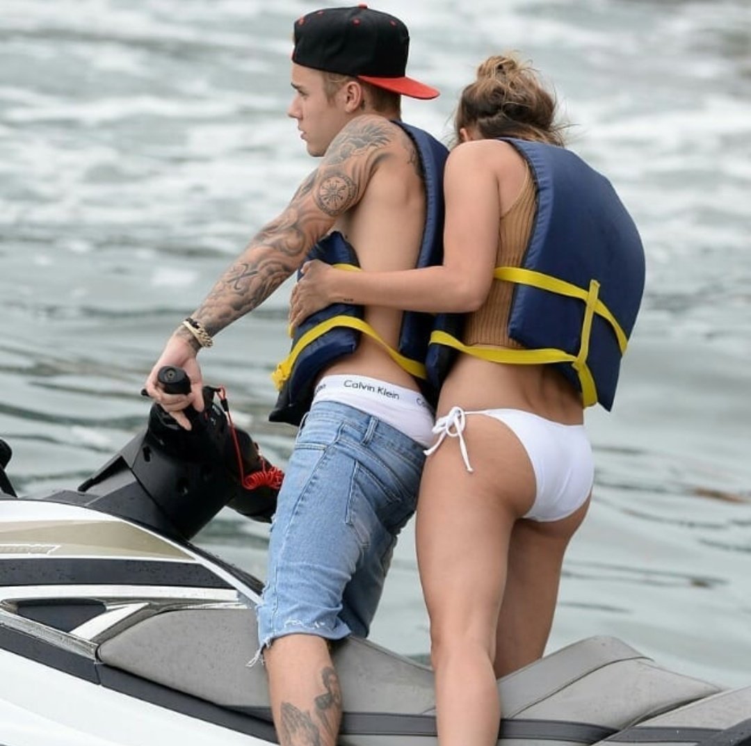 June 14, 2015: Hailey and Justin jet skiing in Miami.
