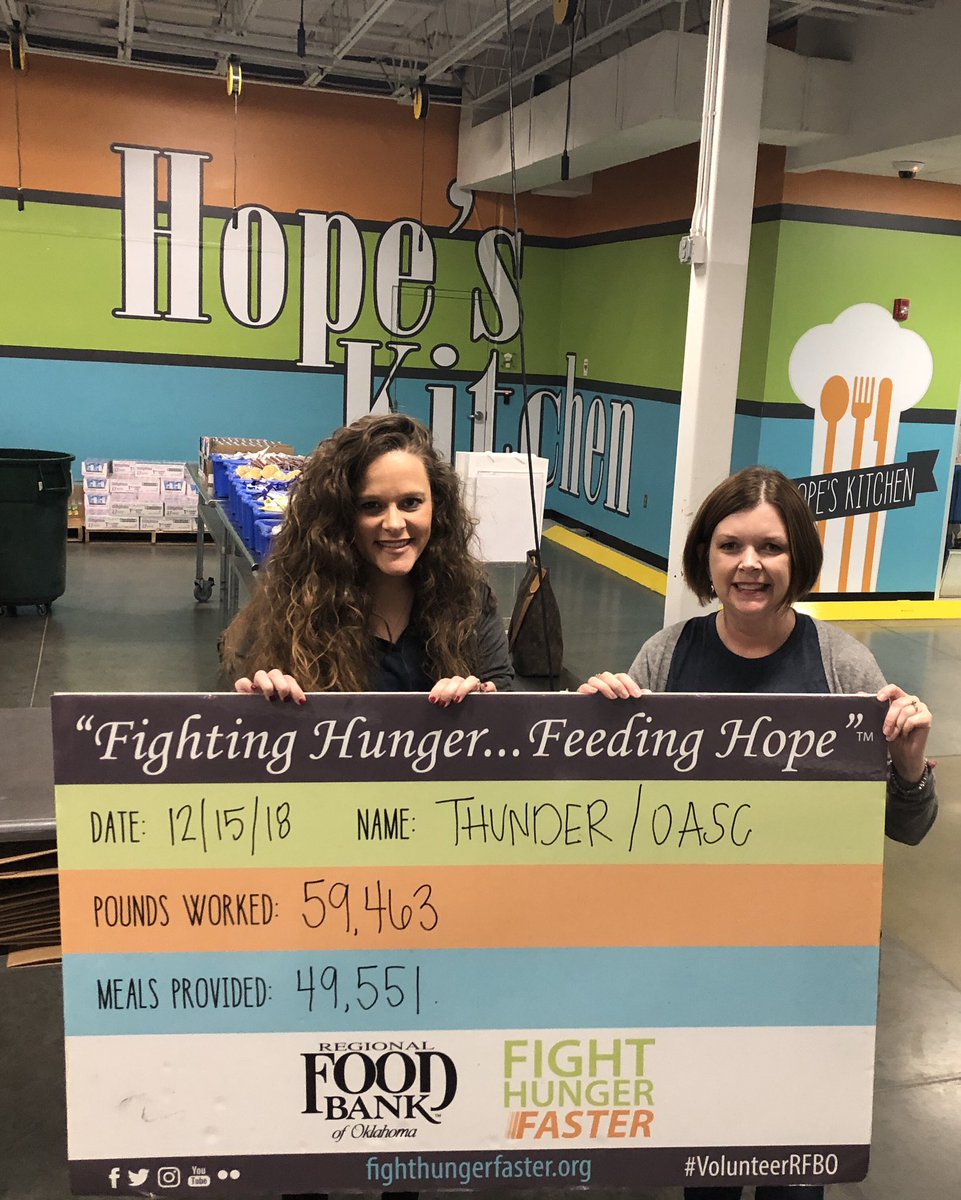 oascok's tweet photo. Ended up making 49, 551 meals today OASC!!! Thanks for your service and thanks Jenny Young from @okcthunder for all your help in partnering with us. https://t.co/6QTzCvc35Z
