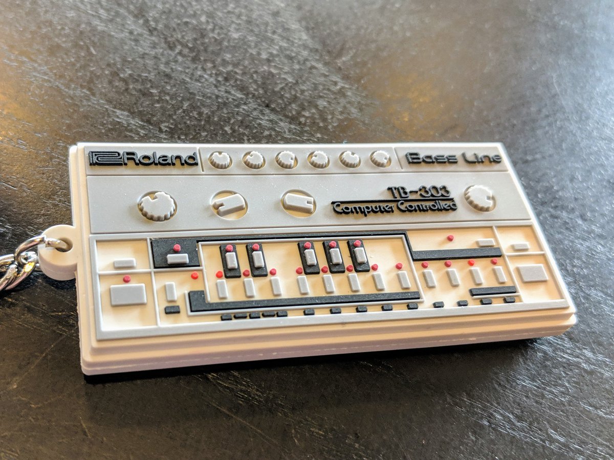 RetroSynthAds's tweet photo. I designed a few Roland TB-303 keychains to give away as gifts to a few friends for xmas. I even designed the bottoms with battery lid, screw holes and legs.    :D 

#tb303 #acid #tistheseason #notforsale https://t.co/UqiGf6bX0H