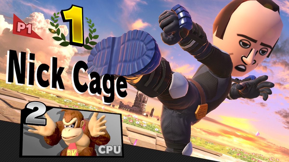 Finally unlocked Nicholas Cage #SmashBros #NintendoSwitch #nicholascage