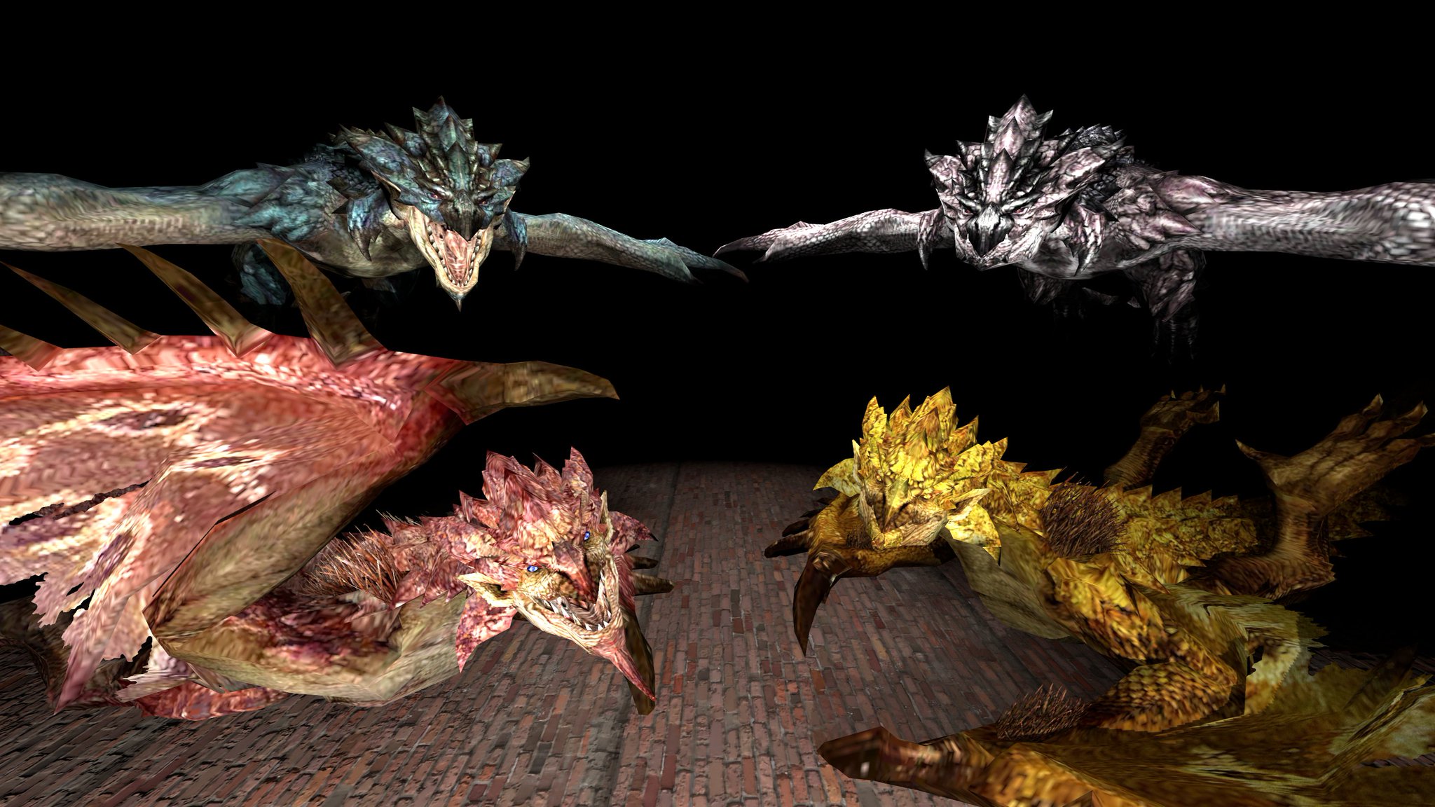 YAMATO  DMA モンスターハンター  火竜 リオレウス亜種＋おまけ元種 YAMATO DMA モンスターハンター 火竜 リオレウス亜種＋おまけ元種