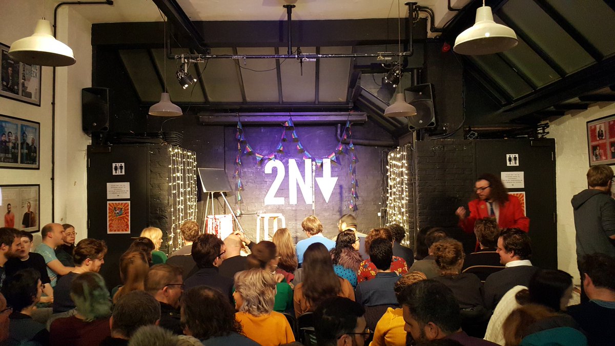 RichEngl's tweet photo. My first #Quantumleopard in a few months and it was like a warm, welcoming bear hug and cheeky (consenting) bum pinch. Thanks to @jamesrosscomedy for providing this valued space. Thanks to *all* the acts but especially @AlisonSpittle @bechillcomedian #London #comedy https://t.co/QN5VjVpPmr