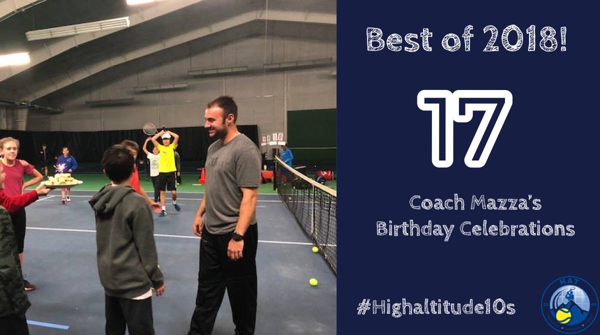 HighAltitude10s's tweet photo. #17 Surprise Birthday Celebrations of Coach Brent Mazza, Director of Tennis, HAT.
#highaltitude10s #BESTof2018 https://t.co/QMzehPXozx