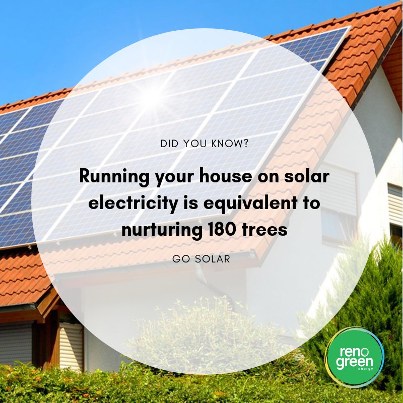 A Solar Power plant is like a plantation of trees. It prevents tons of harmful CO2 emissions.

#solarenergy #solarfacts #renewableenergy #cleanenergy #gogreen #cleanliving #cleanworld #didyouknow #solareducation #pvrooftop #gosolar #renogreen #photovoltaic #india